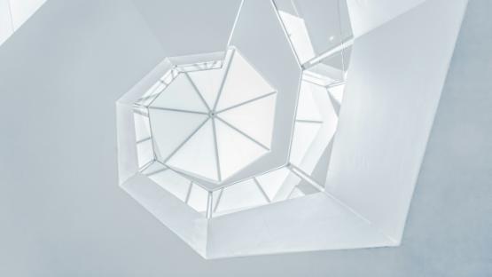 white spiral artwork