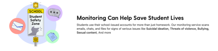A screenshot from Bark's website which claims Monitoring Can Help Save Student Lives 