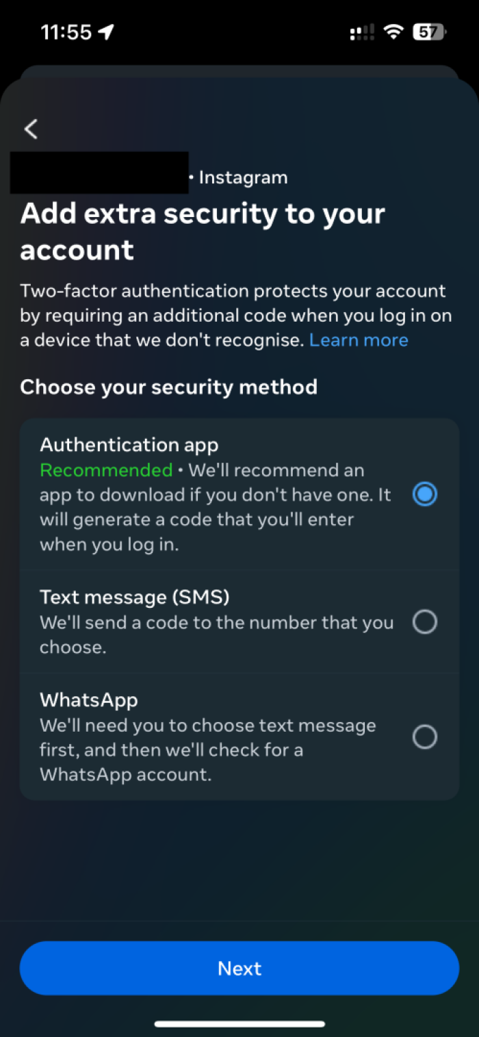 Two-step authentication 2