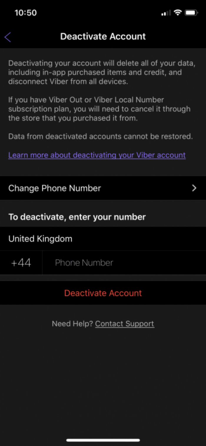 Viber Account Settings 3