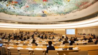 UN committee room full of people