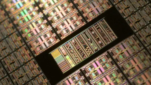 A high magnification image of a CPU microprocessor